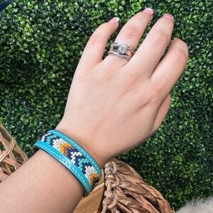 Justin Boots Genuine‎ Leather Bracelet 8” adjustable- NWT